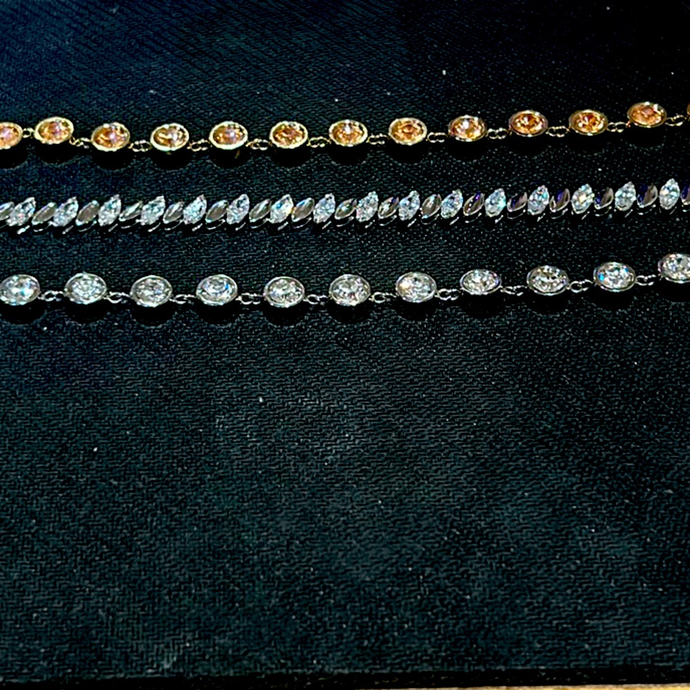 Sterling Silver And Crystal Bracelets. - image 2